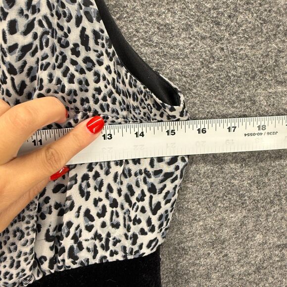 Unbranded Dress Women M Medium Black Animal Print Sheath Midi Elastic Waist - Picture 3 of 6